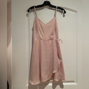 Pink front tie wrap dress size S